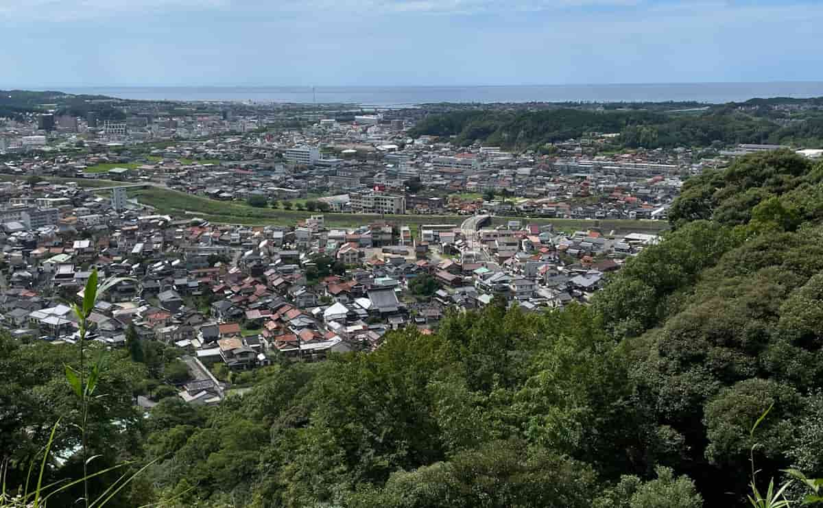 七尾城本丸跡からの眺め