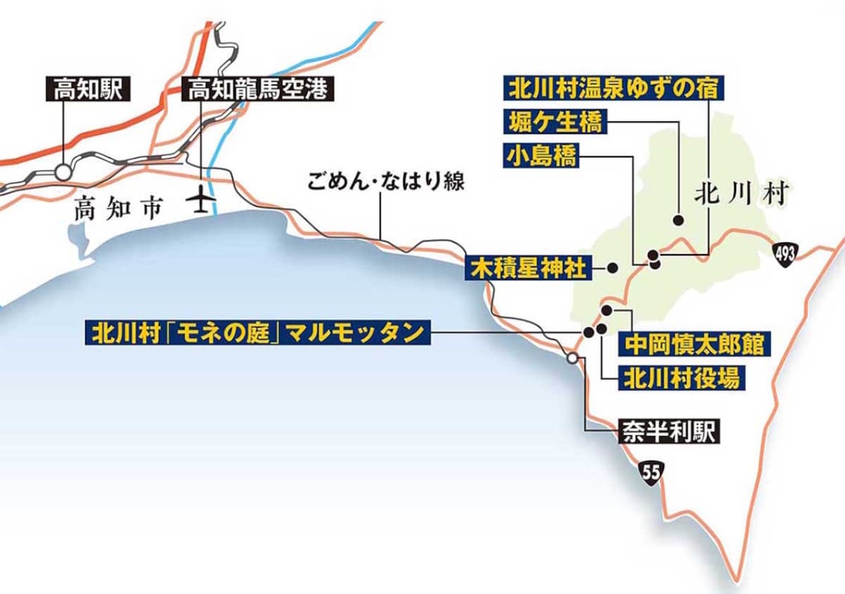 北川村周辺地図