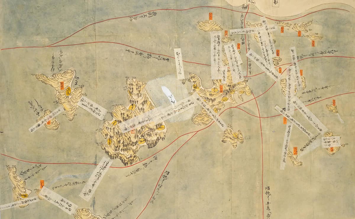 塩飽諸島全域の海路図（『塩飽嶋絵図』より、国立国会図書館蔵）