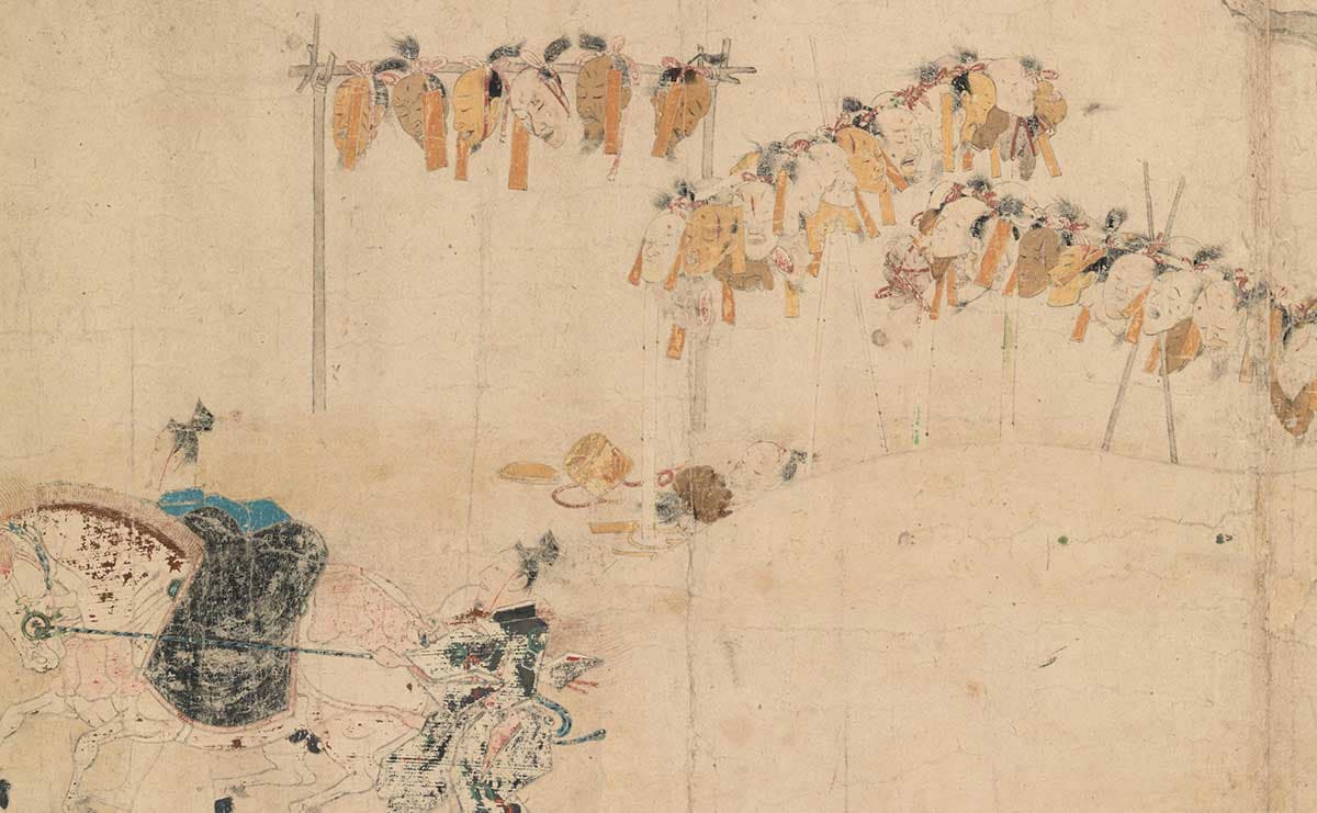 「後三年合戦絵巻 巻下」に描かれた生首（出典：ColBase）